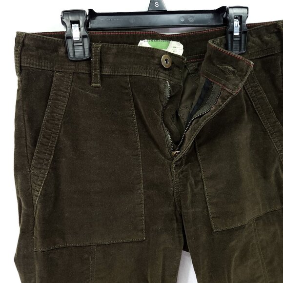 Anthropologie Micro Corduroy Pants Size 27 High Rise Skinny Pockets Green - Picture 4 of 14